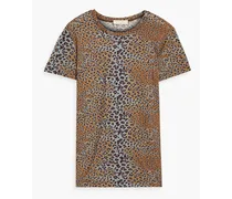 Estelle leopard-print cotton-jersey T-shirt - Brown