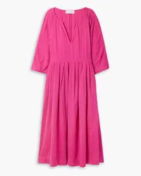 Mara Hoffman Chloe pleated cotton-gauze midi dress - Pink Pink