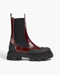 Ganni Patent-leather Chelsea boots - Brown Brown