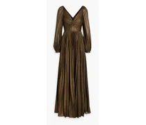 Twisted pleated lamé gown - Metallic