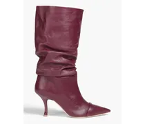 Isley gathered leather boots - Purple
