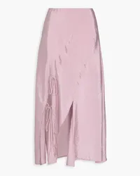 REJINA PYO Joey textured satin midi skirt - Pink Pink