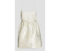 Alice Olivia - Embellished brocade mini dress - White