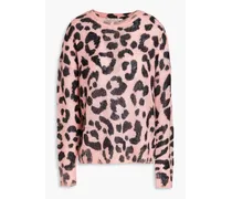 Leopard-print knitted sweater - Pink