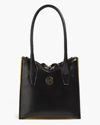 Sara Battaglia Tati Plissé Toy faux leather tote - Black Black