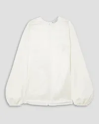 J.W.Anderson Paneled satin, crepe and cotton blouse - White White