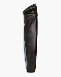 Rick Owens One-shoulder coated denim maxi dress - Black Black