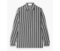 Striped silk crepe de chine shirt - Black