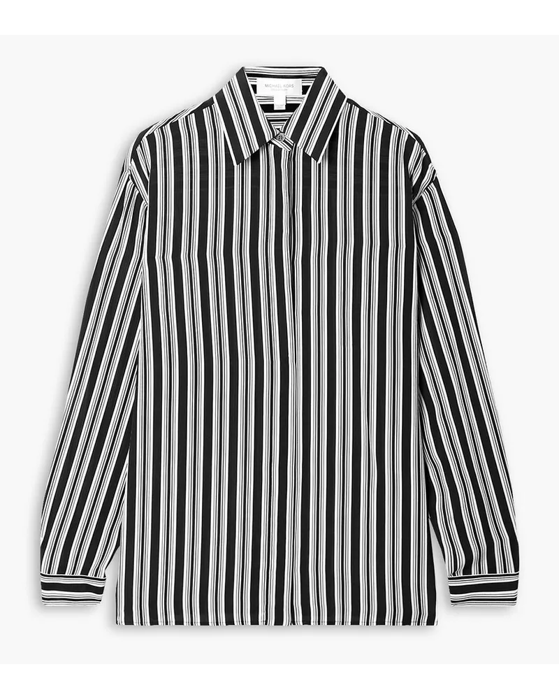 Michael Kors Striped silk crepe de chine shirt - Black Black