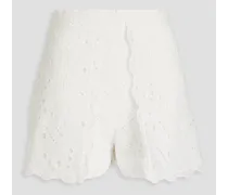 Alida broderie anglaise cotton-blend shorts - White