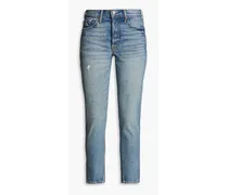Karolina distressed high-rise skinny jeans - Blue