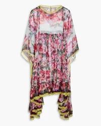 Dolce & Gabbana Gathered floral-print silk-chiffon dress - Pink Pink