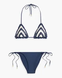 Zimmermann Chintz crocheted cotton and stretch bikini - Blue Blue