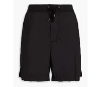 Stretch cotton-blend drawstring shorts - Black