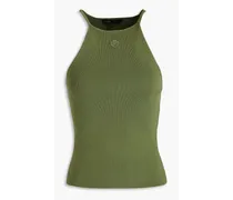 Ribbed-knit top - Green