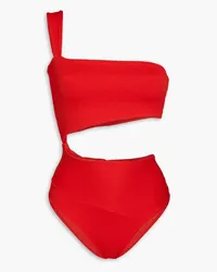 Haight Iu one-shoulder cutout ribbed swimsuit - Red Red