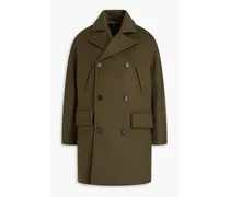 Amir double-breasted brushed wool-felt coat - Green