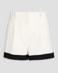 Moschino Two-tone hammered-crepe shorts - White White