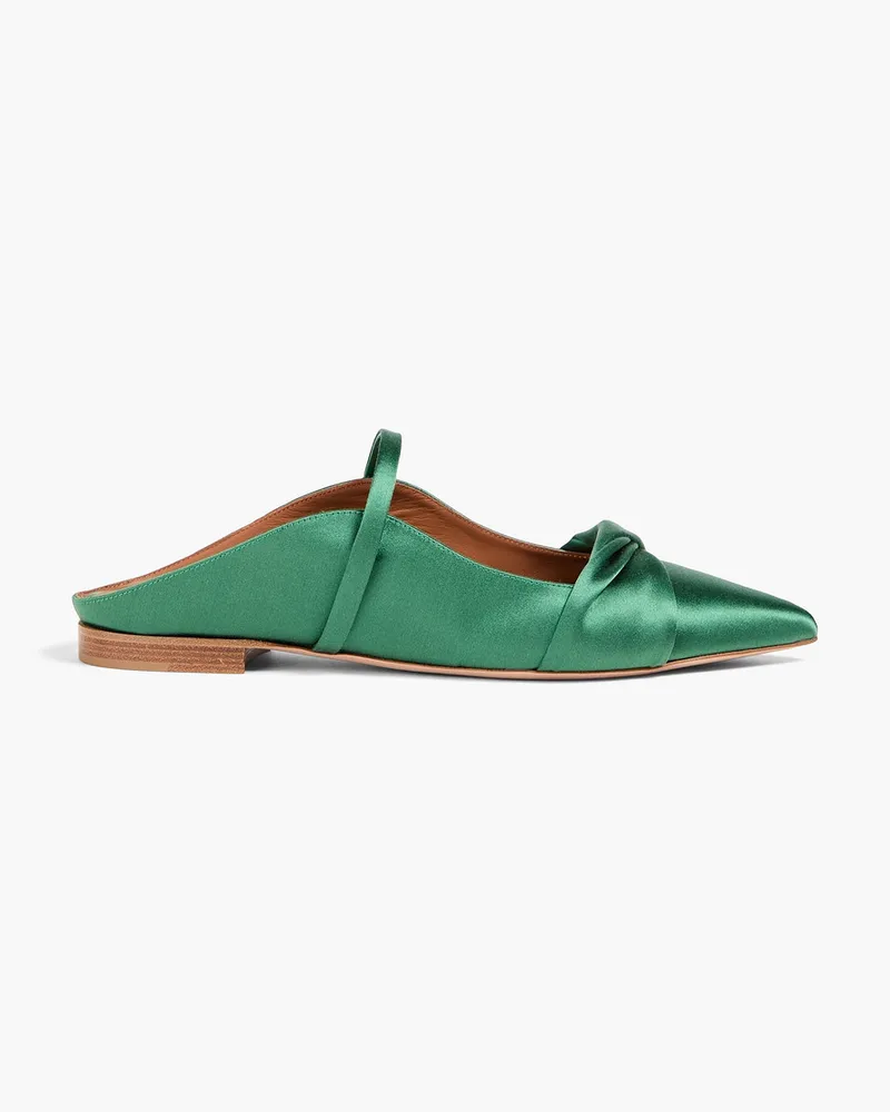 Malone Souliers Maureen satin point-toe flats - Green Green