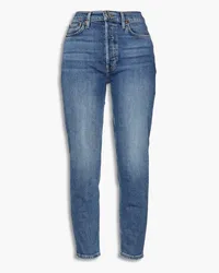 RE/DONE 90s cropped high-rise slim-leg jeans - Blue Blue