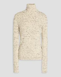 Jil Sander Donegal ribbed wool turtleneck sweater - White White