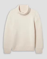 KHAITE Landen oversized brushed cashmere turtleneck sweater - White White