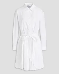 RED Valentino Pleated cotton-blend poplin shirt dress - White White