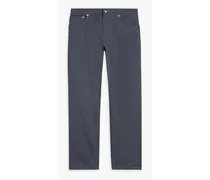 Slim-fit cotton-twill pants - Blue
