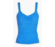 Crochet-knit tank - Blue