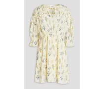 Alois floral-print crepon mini dress - White