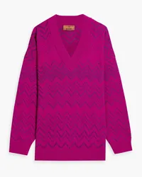 Missoni Crochet-knit wool-blend sweater - Purple Purple