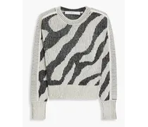 Voryta ribbed jacquard-knit sweater - White