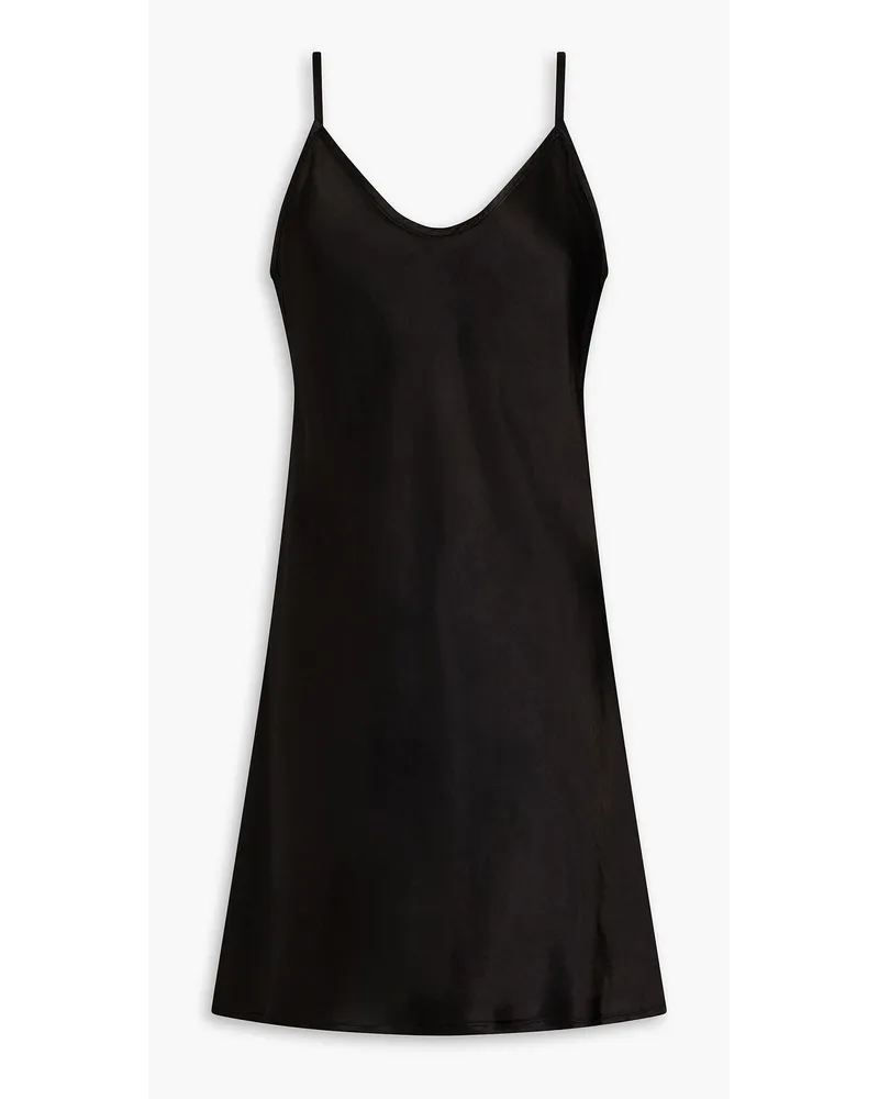 Enza Costa Satin-crepe mini slip dress - Black Black