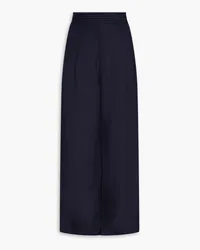 Aje. Tate pleated linen-blend wide-leg pants - Blue Blue