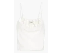 Kore cropped crystal-embellished crepe top - White
