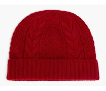 Cable-knit cashmere beanie - Burgundy