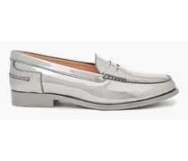 Mirrored-leather loafers - Metallic