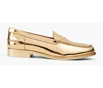 Mirrored-leather loafers - Metallic