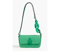 Chain Anchor embellished leather shoulder bag - Green