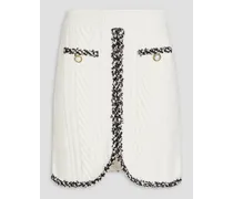Demi cable-knit cotton mini skirt - White