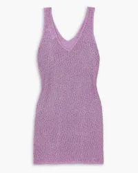 ROTATE Birger Christensen Terry sequined open-knit top - Purple Purple