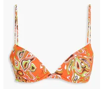 Printed underwired bikini top - Orange