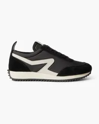 Rag & Bone Retro Runner suede, leather and shell sneakers - Black Black