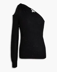 Autumn Cashmere One-sleeve cutout metallic cashmere-blend sweater - Black Black