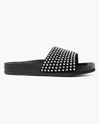 J.W.Anderson Crystal-embellished suede slides - Black Black