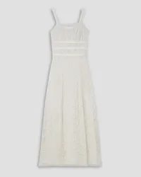 Rodarte Grosgrain-trimmed embroidered cotton-blend tulle maxi dress - White White