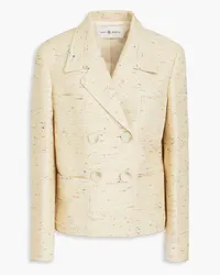 Tory Burch Double-breasted donegal twill jacket - Neutral Neutral