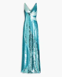 Emilio Pucci Sequined silk-georgette gown - Blue Blue