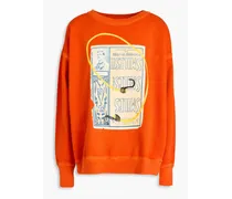 Printed French cotton-terry sweatshirt - Orange