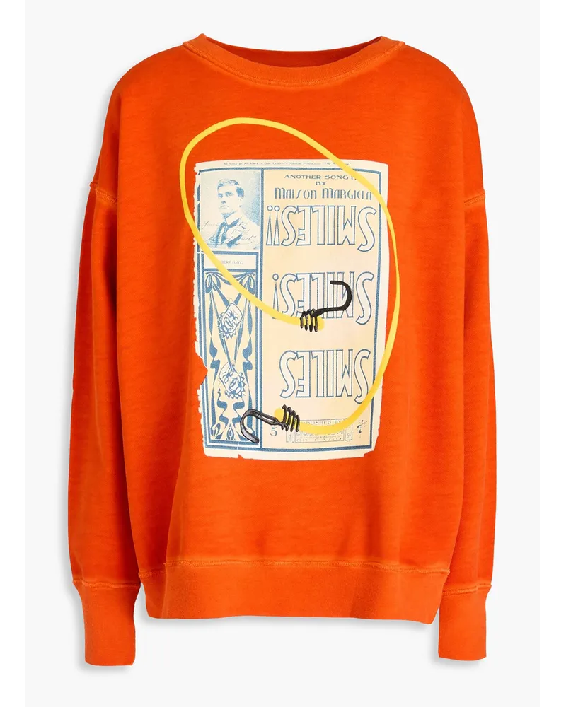 Maison Margiela Printed French cotton-terry sweatshirt - Orange Orange